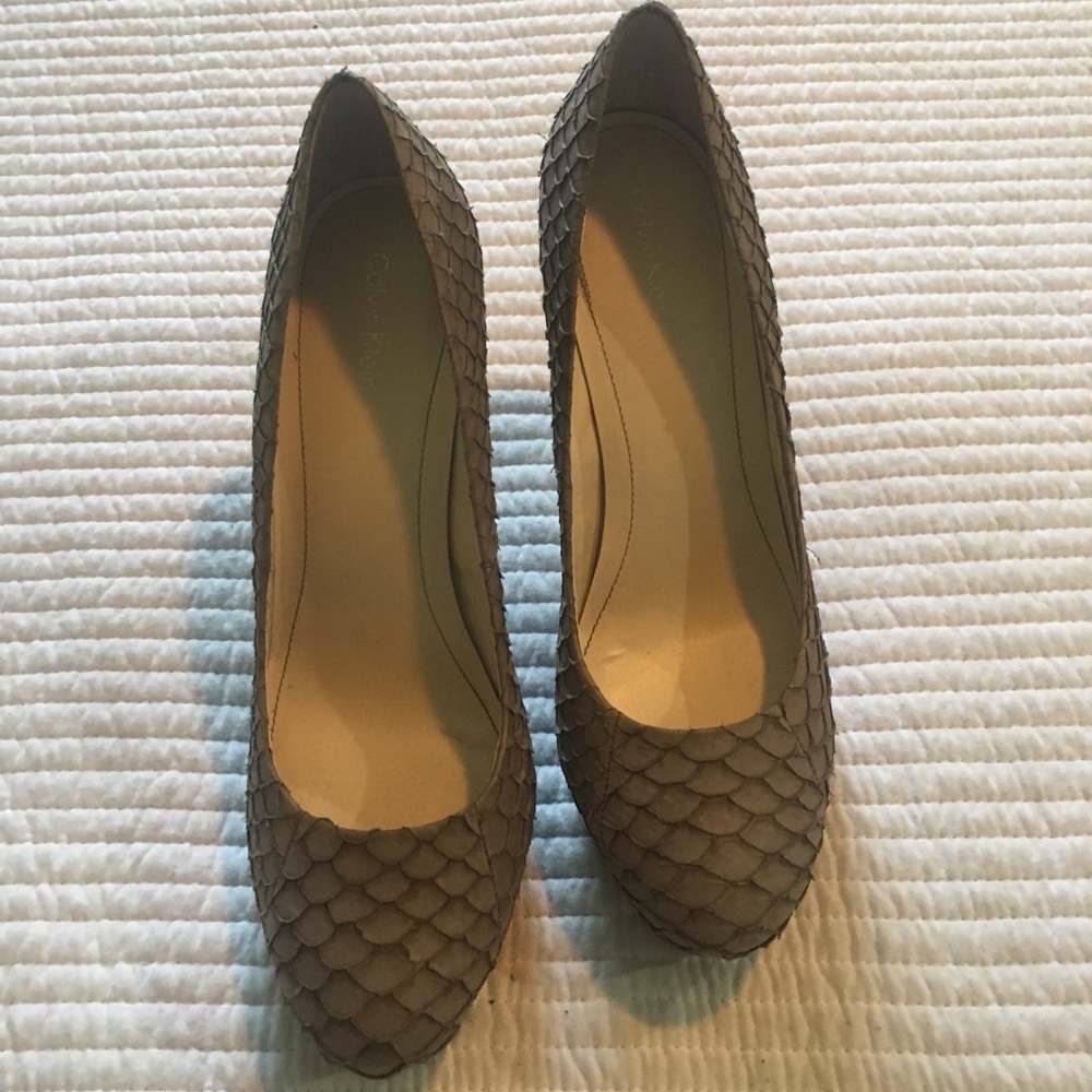 Calvin Klein Kendall Jenner snakeskin heels